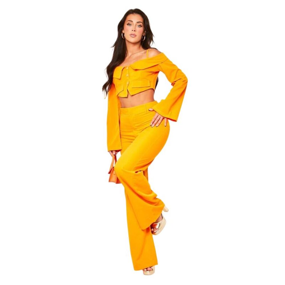 Missy Empire Womens/Ladies Fitted And Flared Pants / Orange